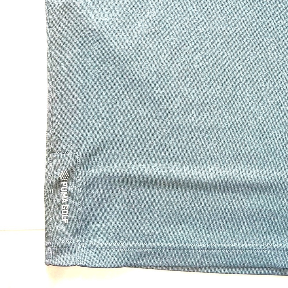 Puma Light Gray Button Collar Short Sleeve Golf  Polo Shirt Size S - Picture 2 of 6